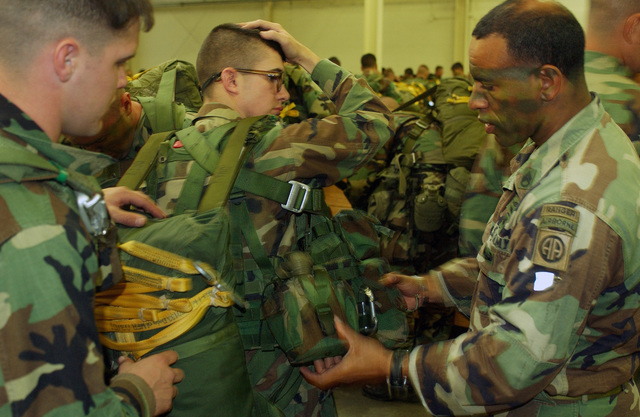 A US Army (USA) STAFF Sergeant (SSG) from the 82nd Airborne Division ...