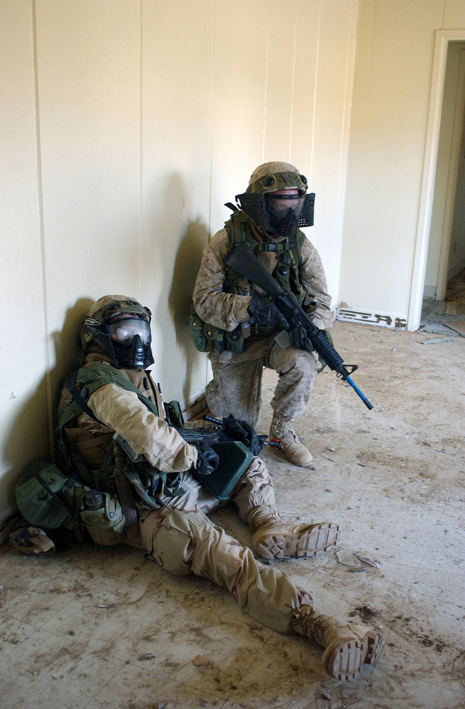 US Marine Corps (USMC) Corporal (CPL) Gary Delawyer (left) And Lance ...