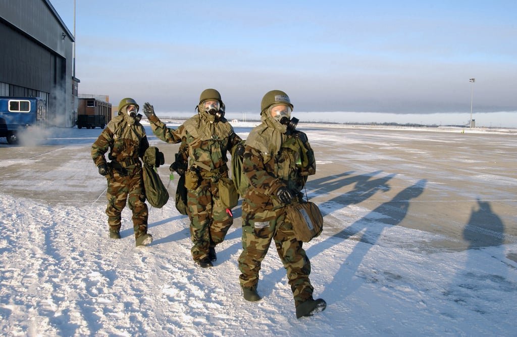 Right to left, US Air Force (USAF) 119th Fighter Wing (FW) unit ...