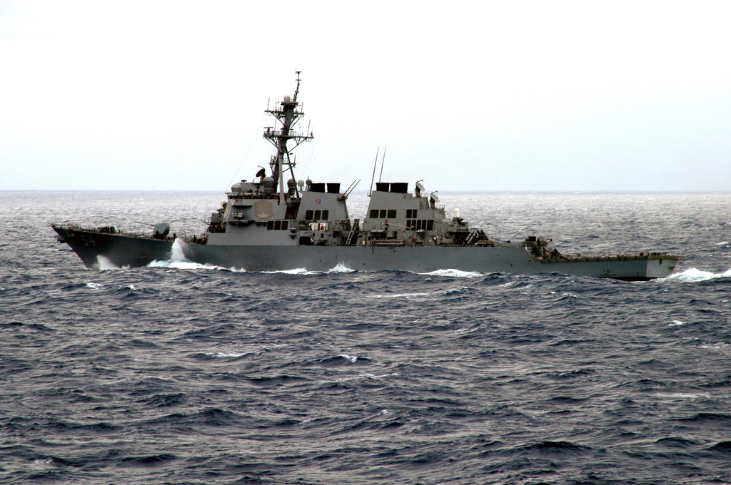 Port Side View Of The US Navy (USN) Arleigh Burke Class Guided Missile ...