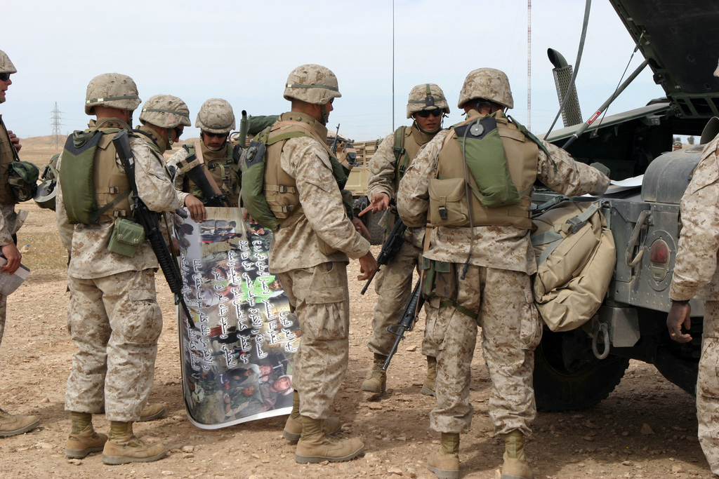 US Marine Corps (USMC) Marines assigned to Kilo Company, 3rd Battalion ...