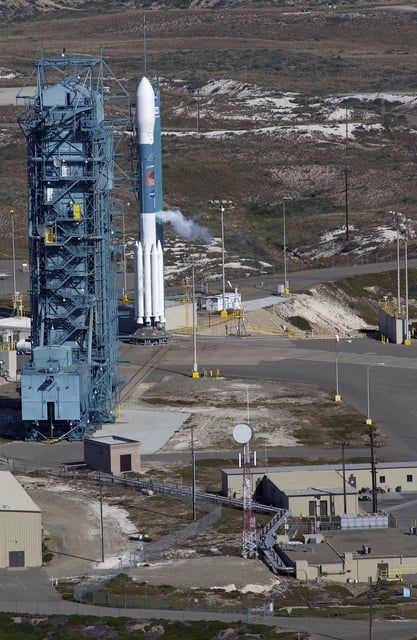 A Delta II Rocket Sits On Space Launch Complex II, At Vandenberg Air ...