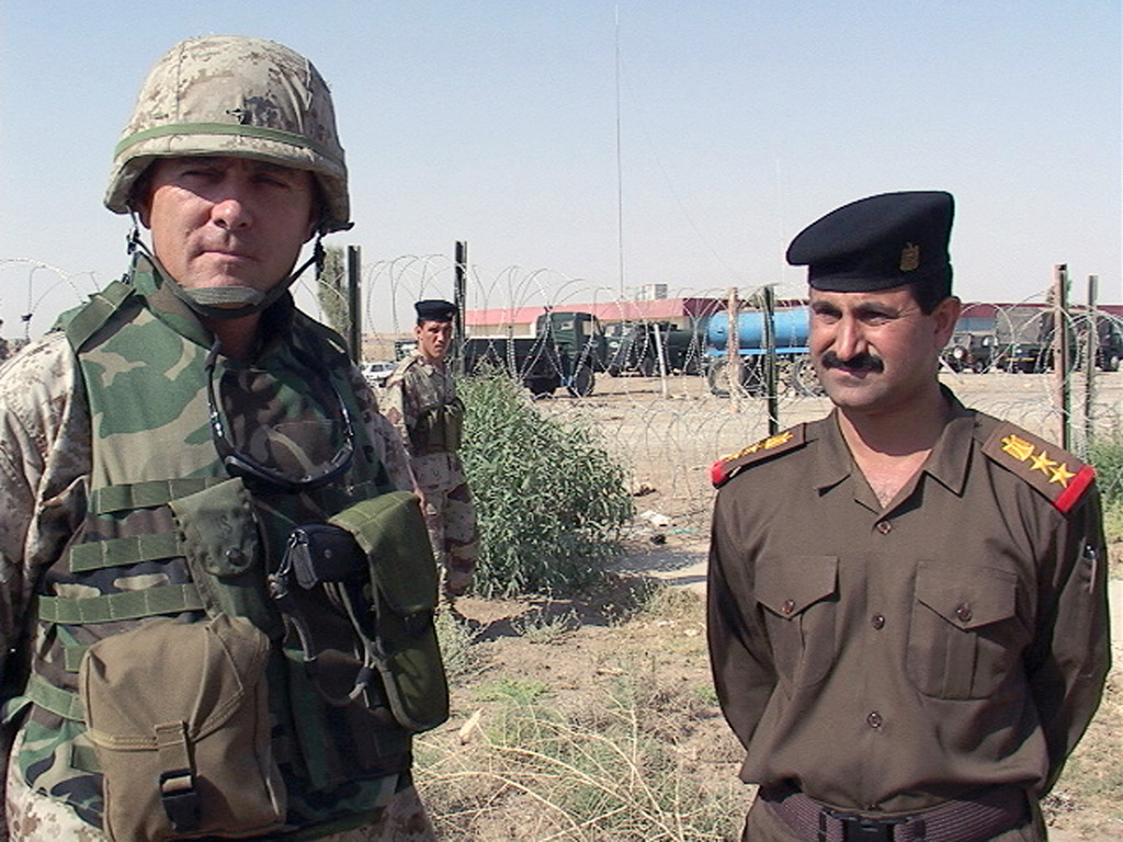 US Marine Corps (USMC) Colonel (COL) Jerry L. Durrant (left), Commander ...