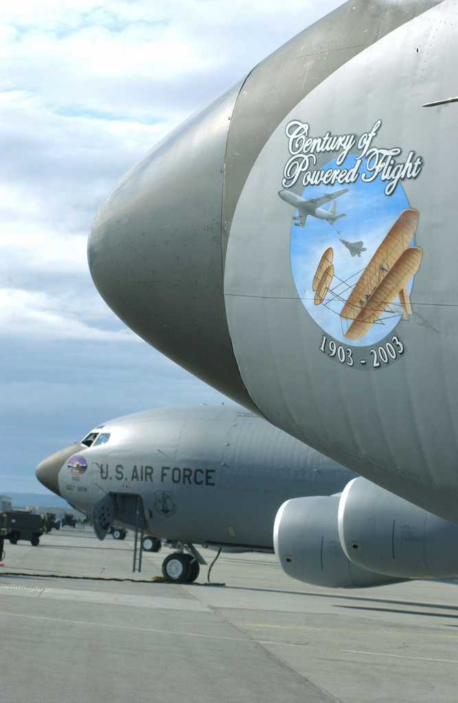 Nose art on Air National Guard KC-135R tratotankers representing