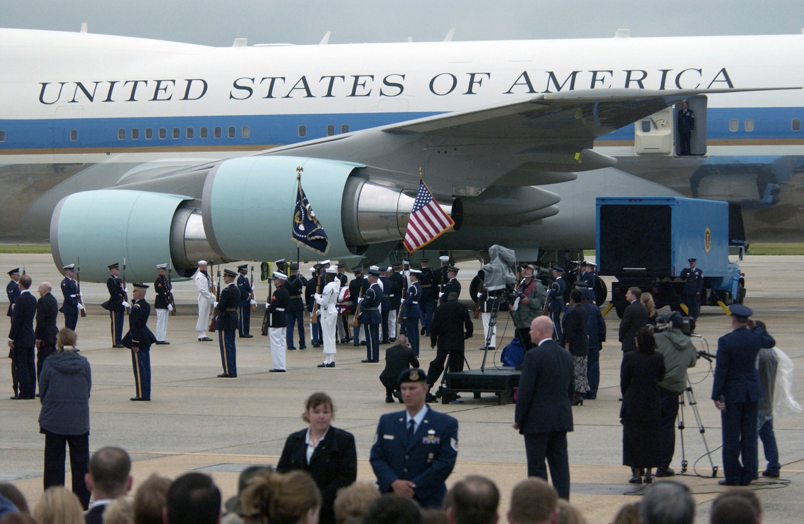 The Joint Honor Guard Escorts The Pallbearers As They Carry The Casket ...