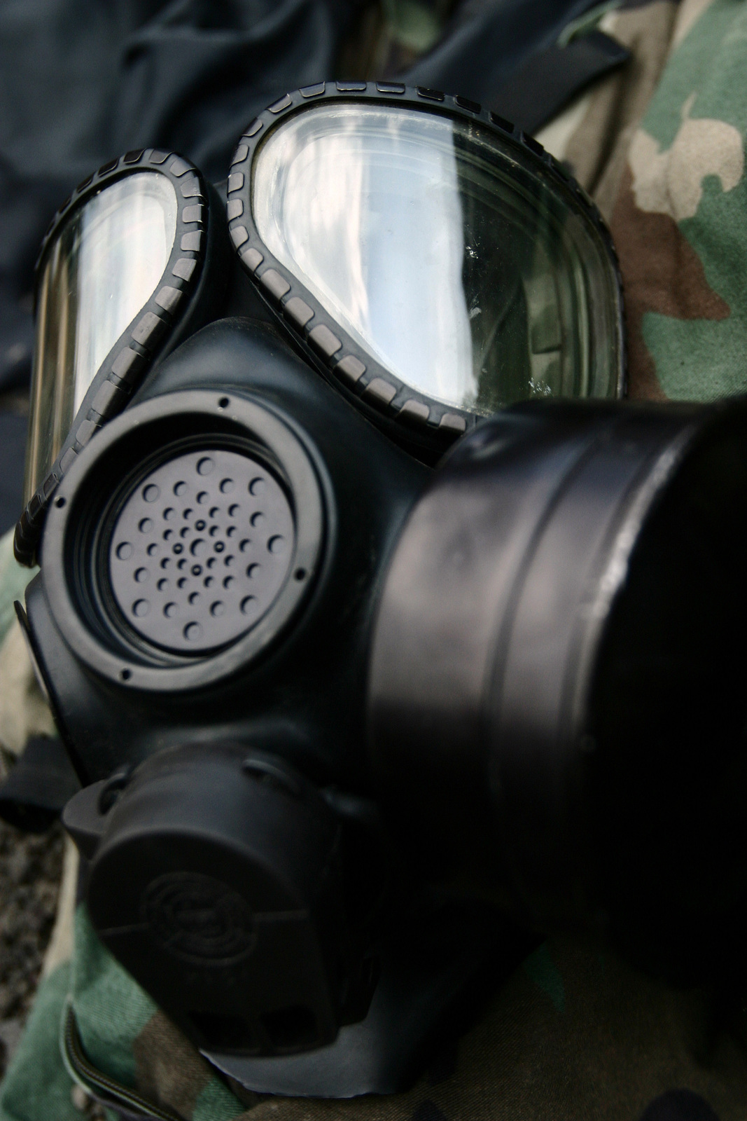 A Close Up View Of The M40a 1 Gas Mask Photographed As Us Marine Corps