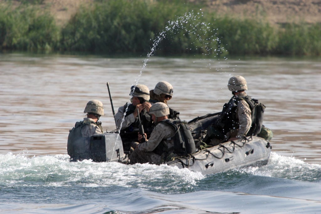 US Marine Corps (USMC) Marines, 2nd Platoon (PLT), Small Craft Company ...