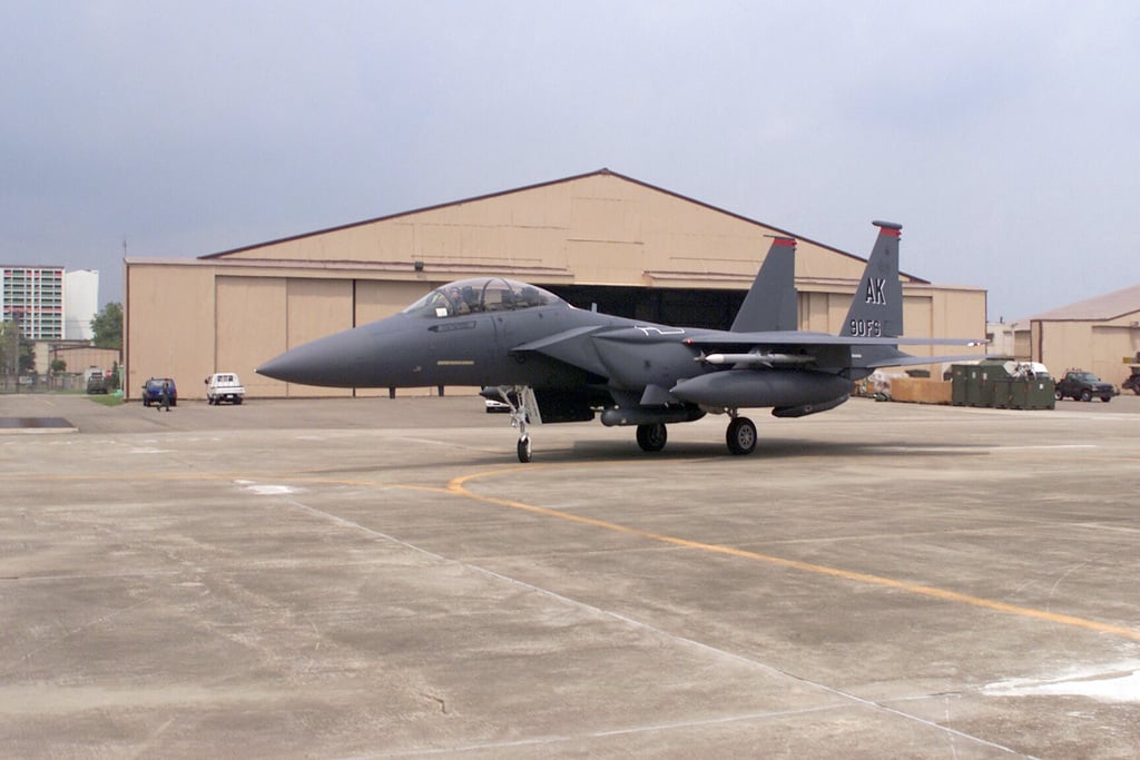 The First Of Twelve U.S. Air Force F-15E Strike Eagle Fighters From The ...