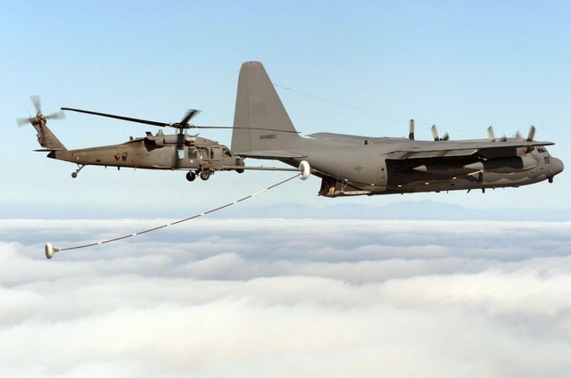 A U.S. Air Force C-130 Hercules cargo aircraft, 79th rescue squadron ...