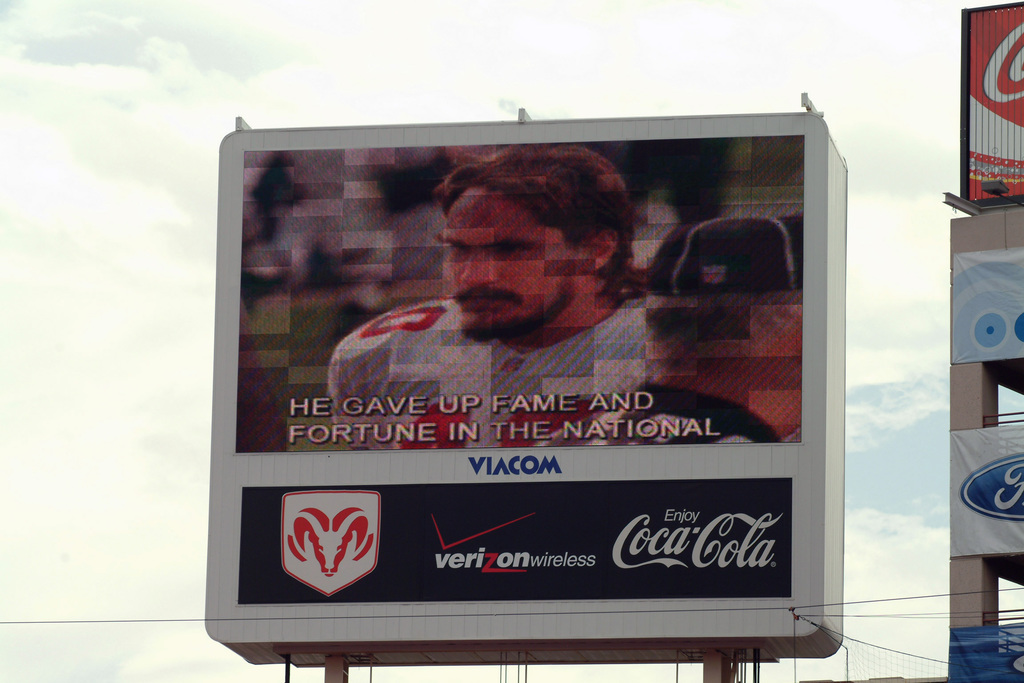 Pat Tillman's brother, Richard, on the field at the Cardinals Football