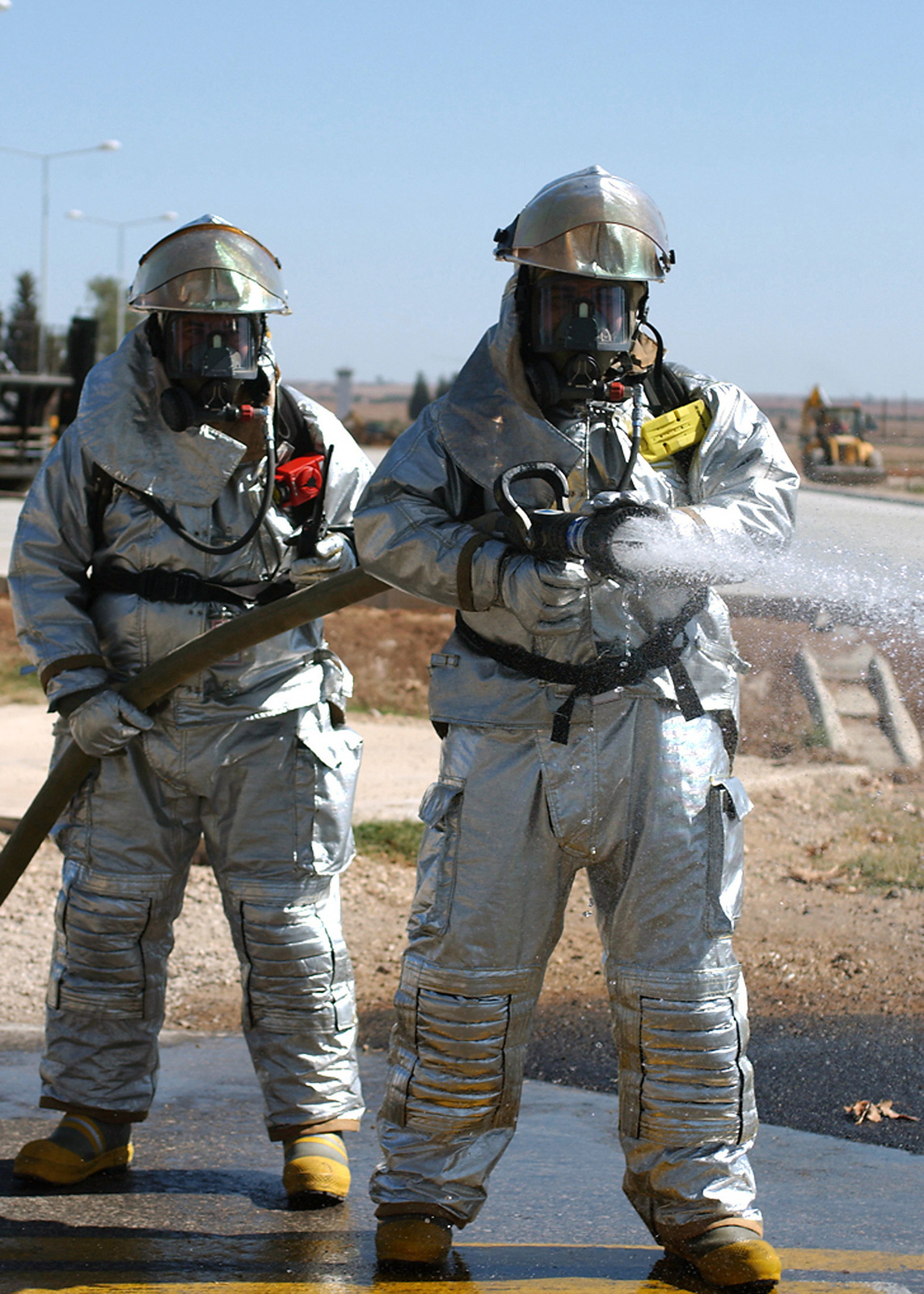 Turkish Firefighters with the 39th Air Base Wing, in Joint Firefighter ...