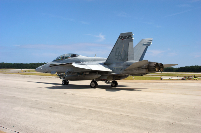 A U.S. Marine Corps F-18 Hornet aircraft, Marine All Weather Fighter ...