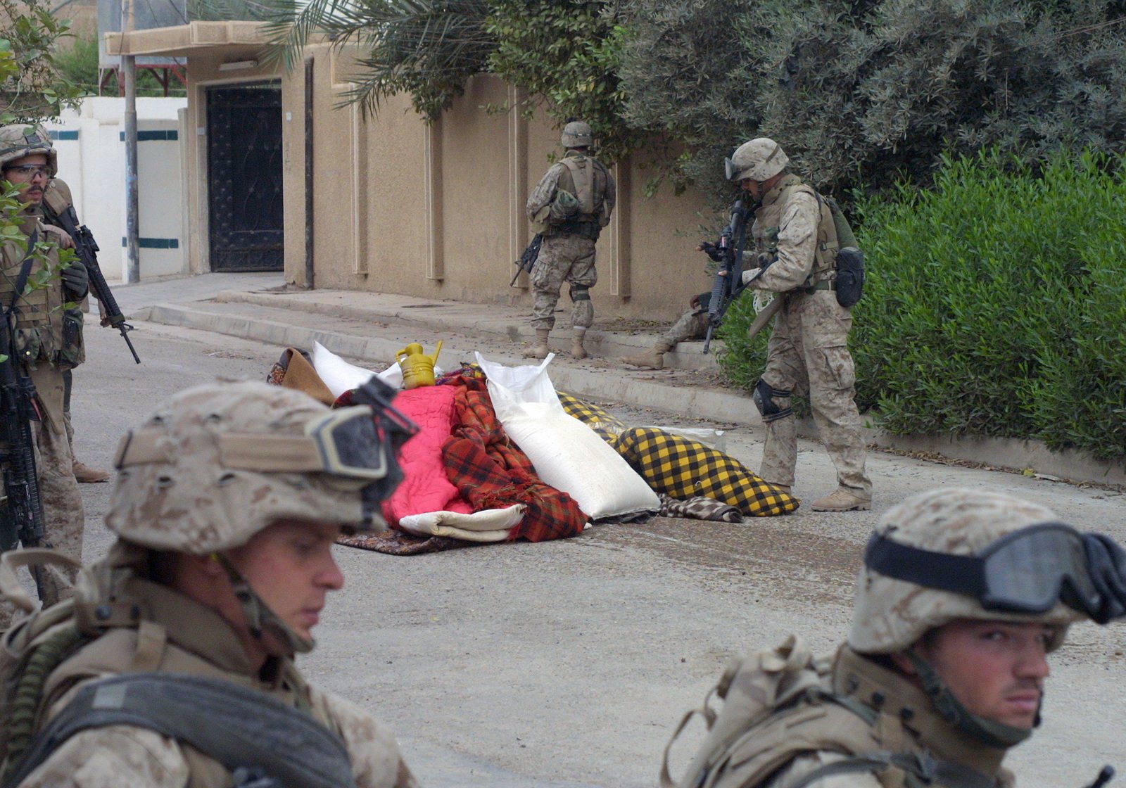 Us Marine Corps Usmc Marines Assigned To Bravo Company 1st Battalion 3rd Marines Collect Bedding For