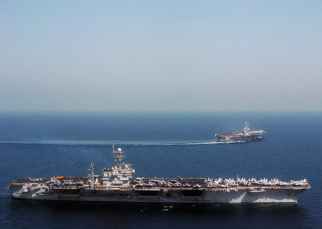 Aerial Starboard Side View Showing The Us Navy Usn Aircraft Carrier Uss John F Kennedy Cv 67 1491