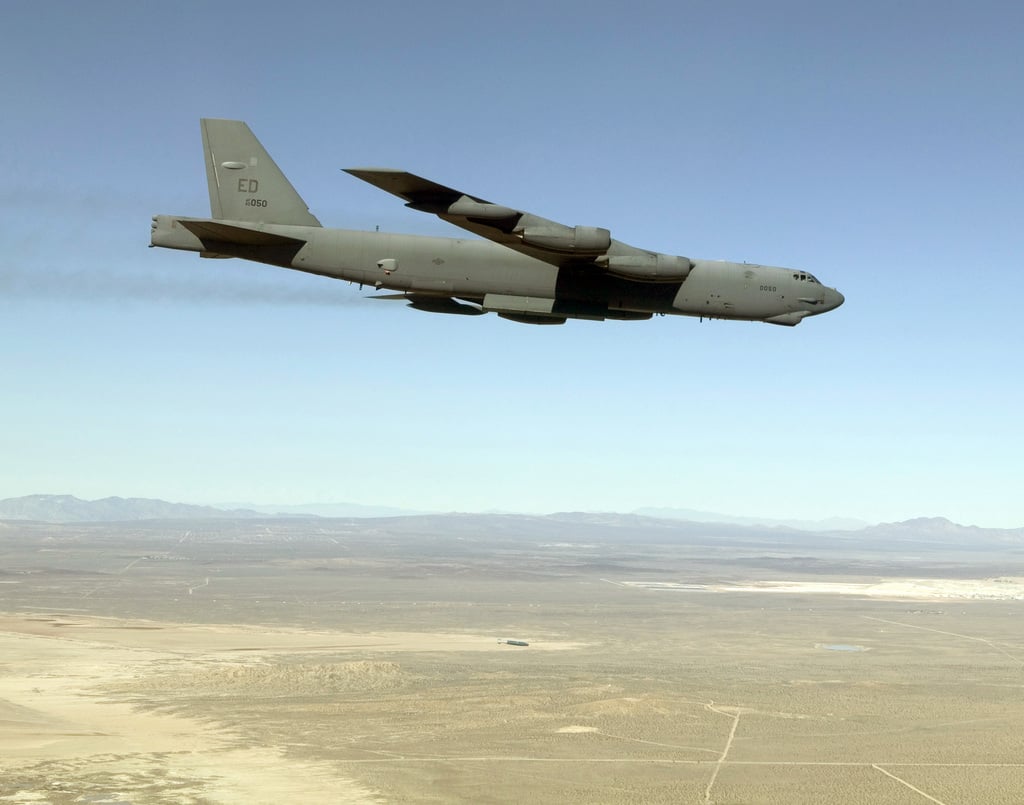 A U.S. Air Force B-52 Stratofortress Bomber Aircraft, With The Bomb Bay ...