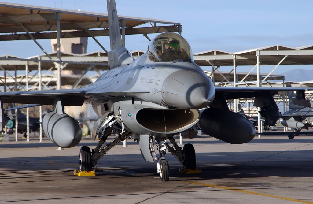 A U.S. Air Force 308th Fighter Squadron, 56th Fighter Wing F-16 ...