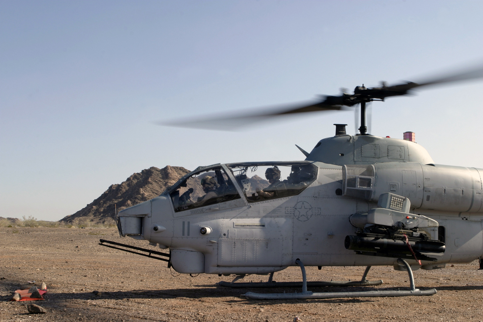 A U.s. Marine Corps Crew In An Ah1w Cobra Helicopter, Marine Light 