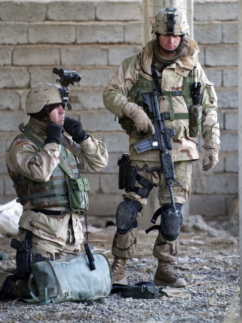 Two U.S. Army (USA) Soldiers from Bravo Company, 1ST Battalion, 85th ...