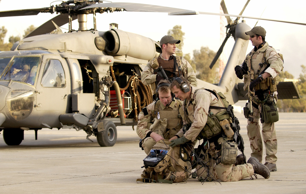 U.S. Air Force pararescuemen from the 64th Expeditionary Rescue ...