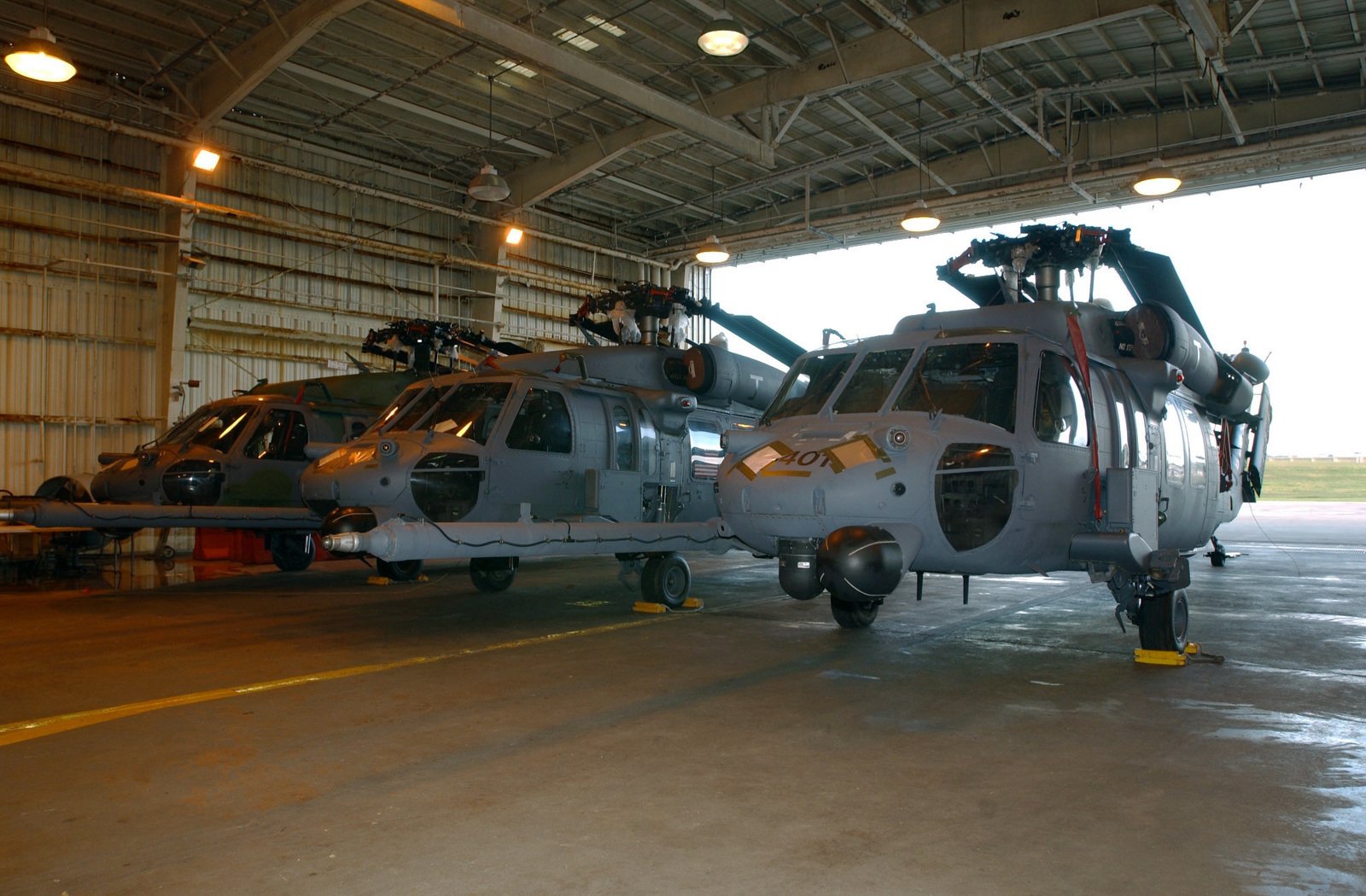 Three U.S. Air Force HH-60 Pavehawk helicopters, from the 33rd Rescue ...