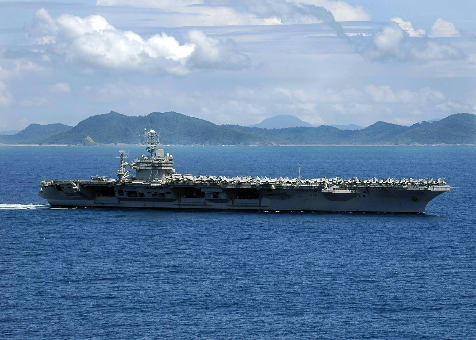 Starboard Side View Of The Us Navy Usn Nimitz Class Nuclear Powered Aircraft Carrier Uss 7710