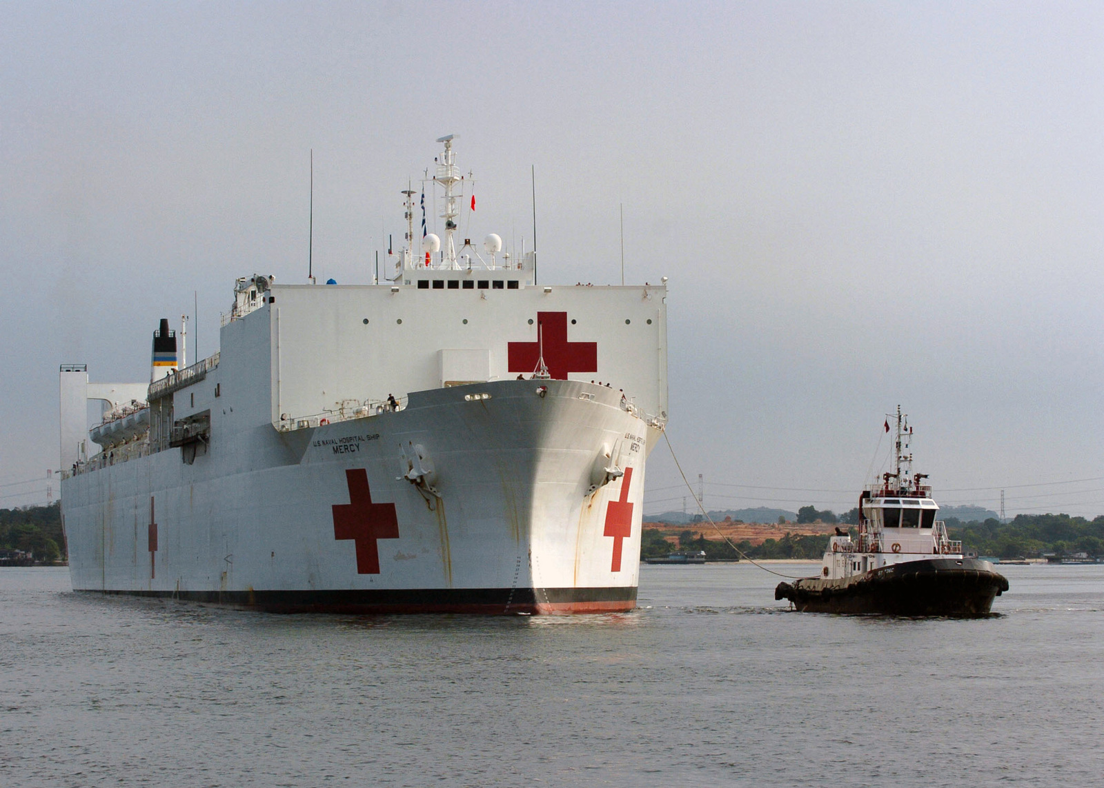 A Bow On View Of The Us Navy Usn Military Sealift Command Msc Hospital Ship Usns Mercy T 4773