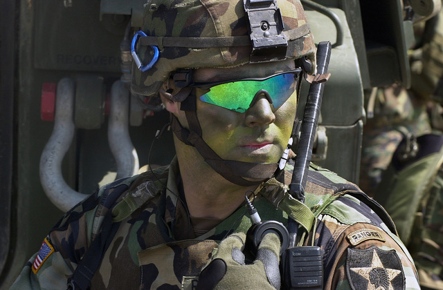 Us Army (usa) Staff Sergeant (ssg) Jason Ramsay Communicates With His 