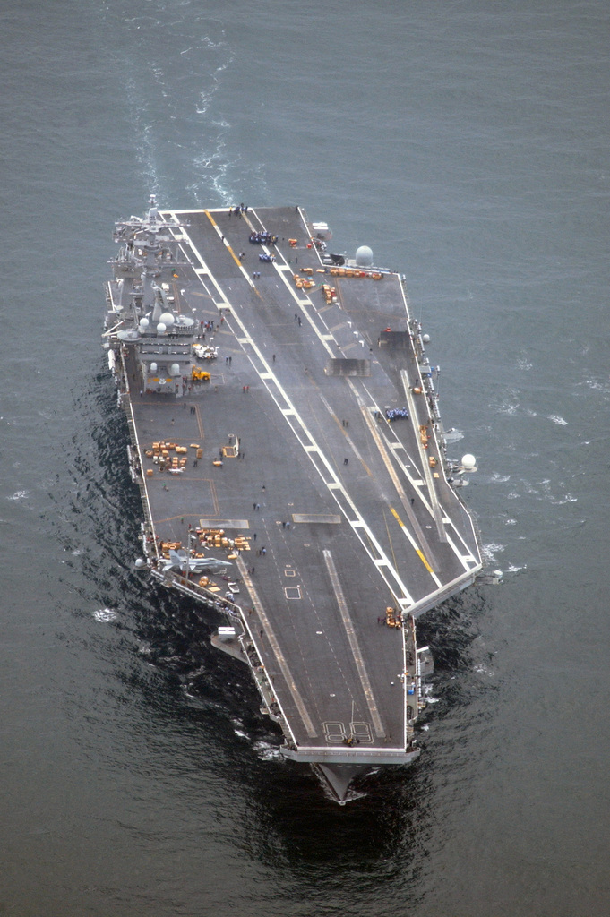 An Aerial Oblique View Showing The Us Navy Usn Aircraft Carrier Uss Nimitz Cvn 68 Underway 9915