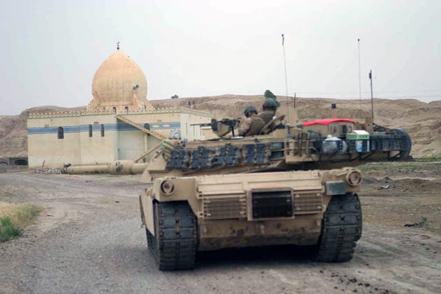 A US Marine Corps (USMC) M1A2 Abrams Main Battle Tank (MBT), 3rd ...