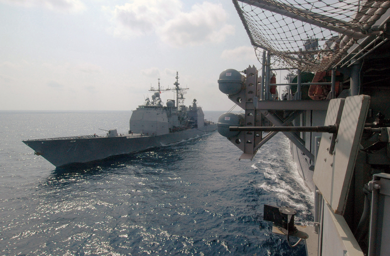 The US Navy (USN) Ticonderoga Class Guided Missile Cruiser USS CAPE ST ...