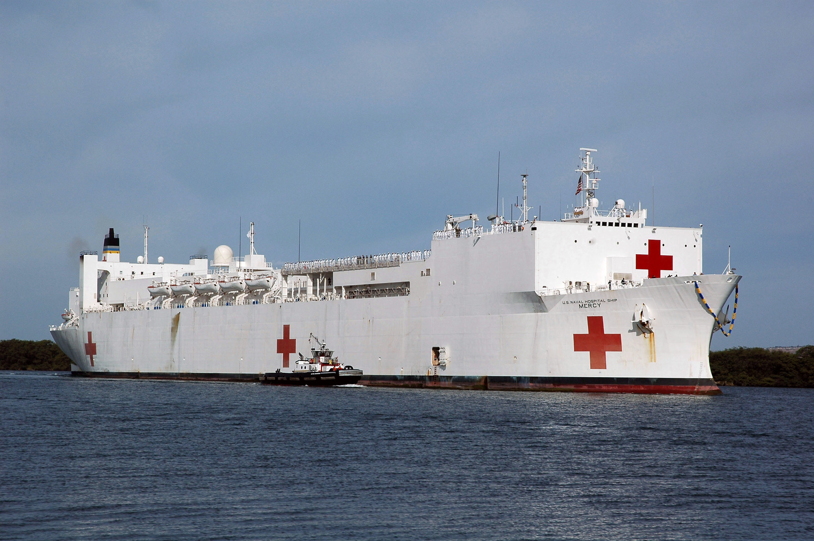 A Starboard Bow View Showing The Us Navy Usn Military Sealift Command Msc Hospital Ship 0219