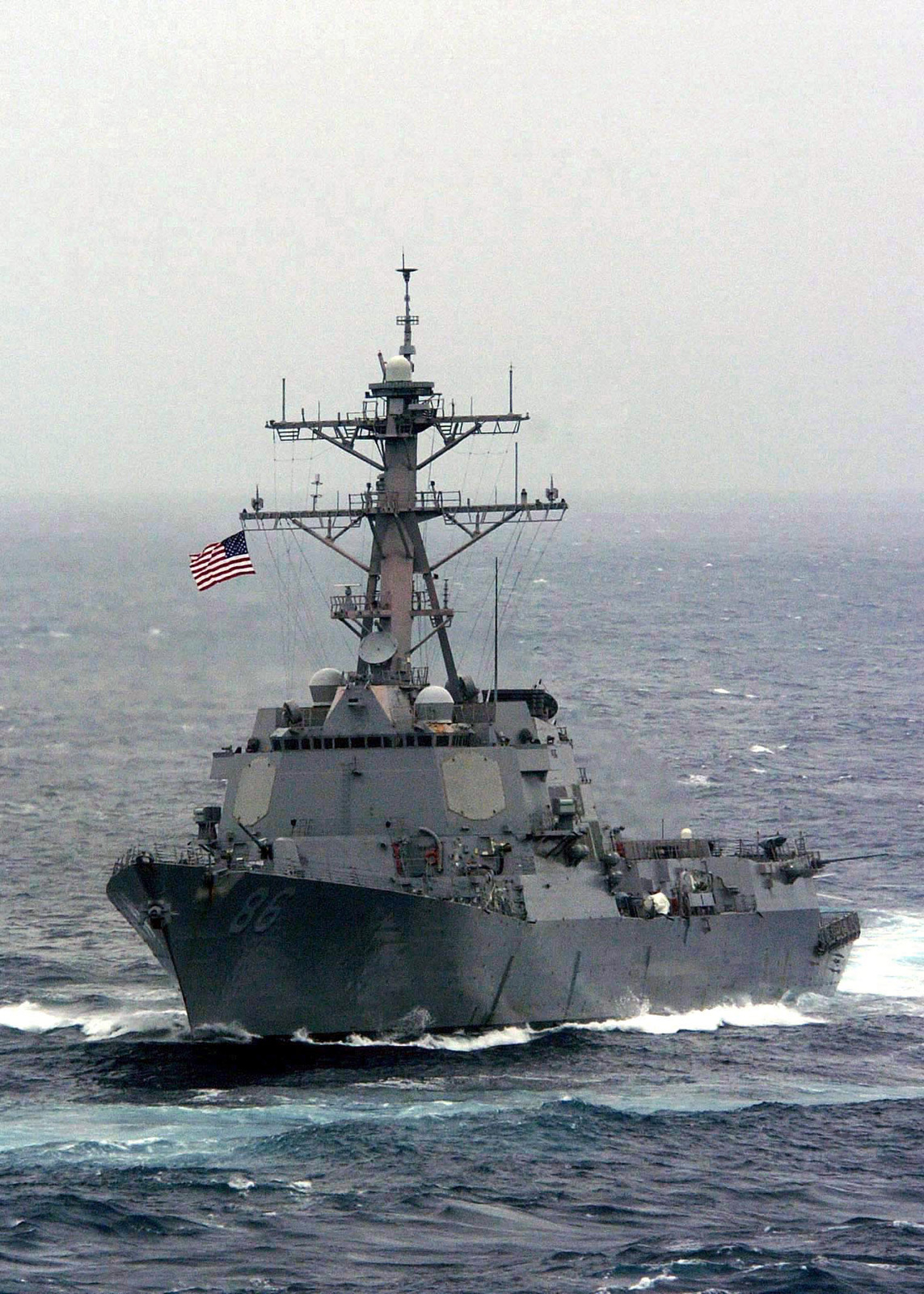 A port bow view of the US Navy (USN) Arleigh Burke Class Guided Missile ...