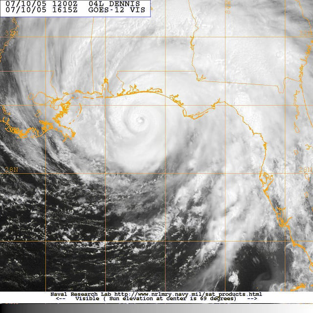 Satellite Image Of Hurricane Dennis Taken From The GOES-12 Satellite ...