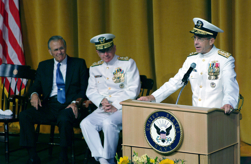 Admiral Vern Clark, Chief of Naval Operations, addresses attendees