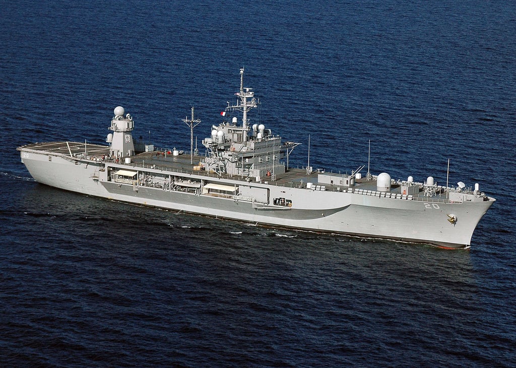 The Sixth Fleet Flagship Blue Ridge Class Amphibious Command Ship Uss