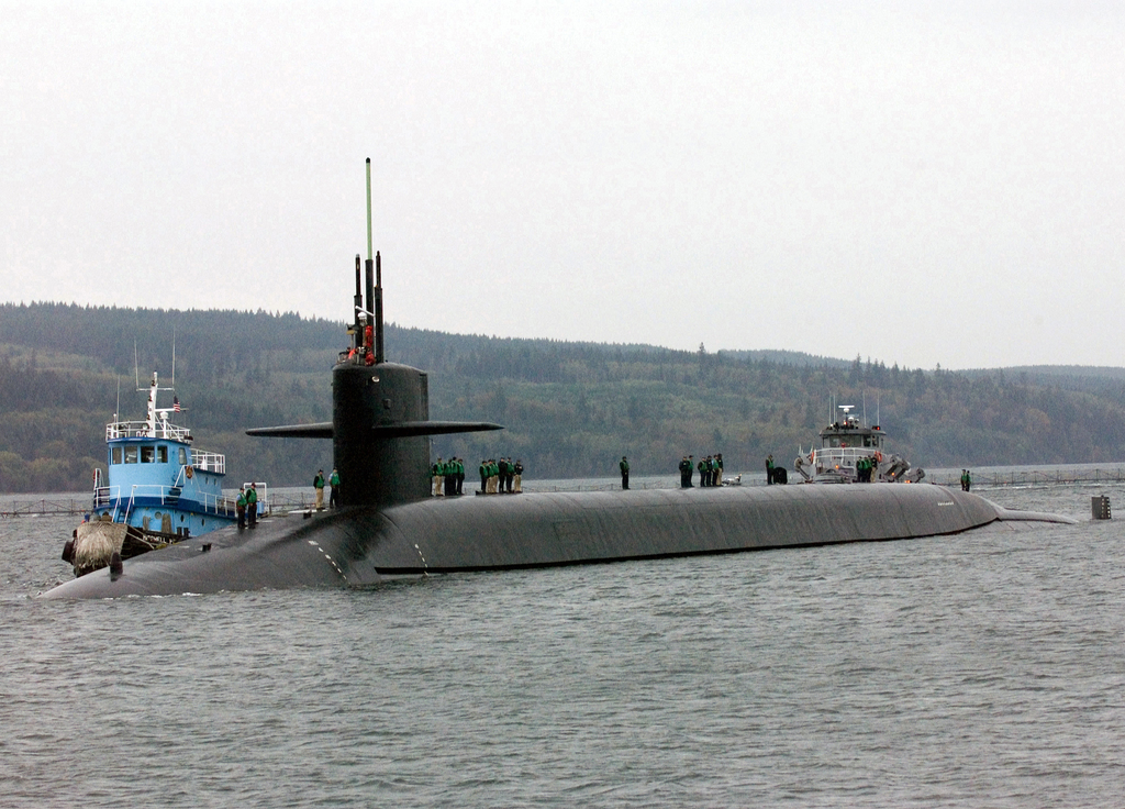 The US Navy (USN) Ohio Class Fleet Ballistic Missile Submarine USS ...