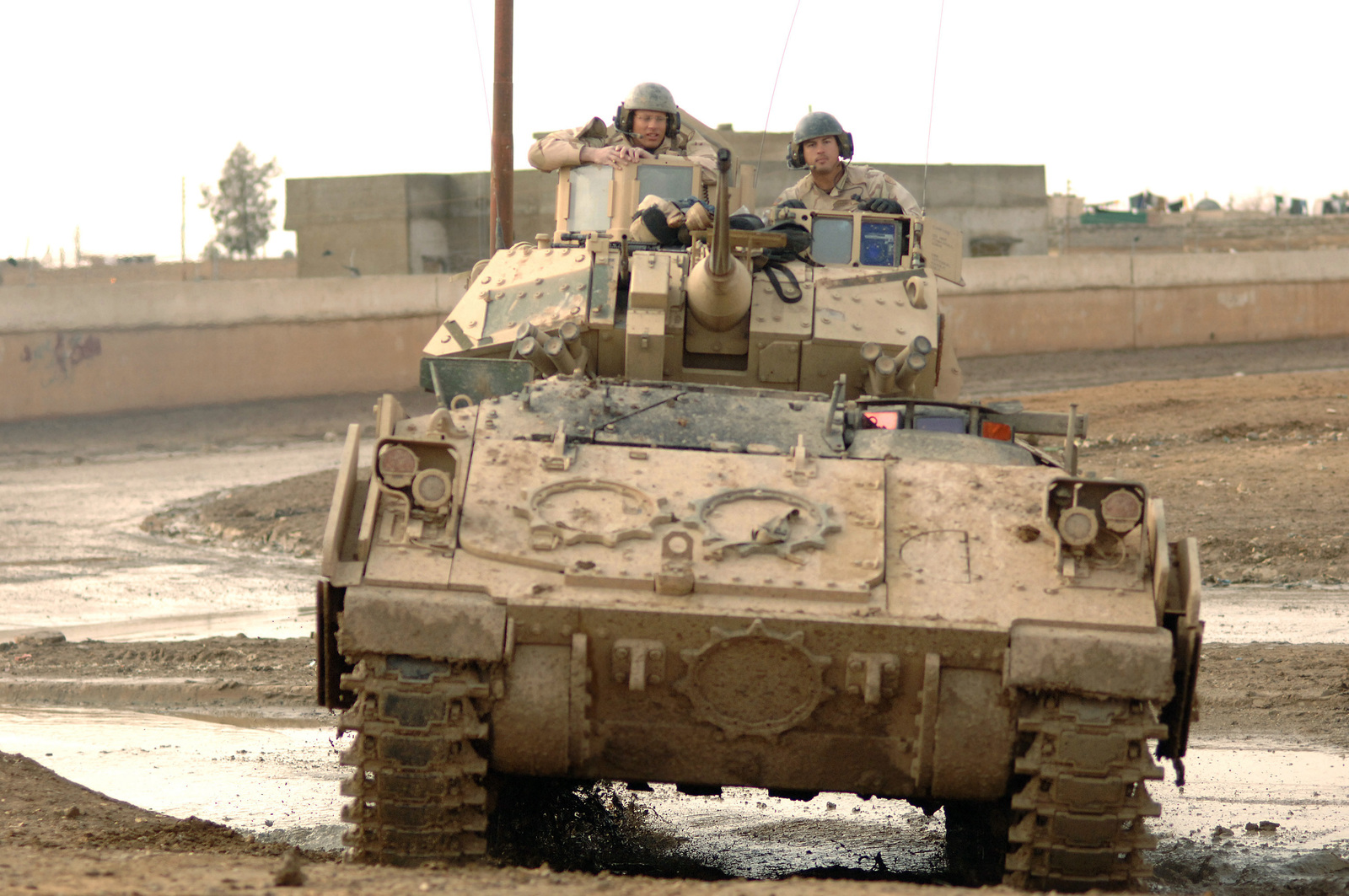 A US Army (USA) M2 Bradley Infantry Fighting Vehicle (IFV) from the 1-3 ...