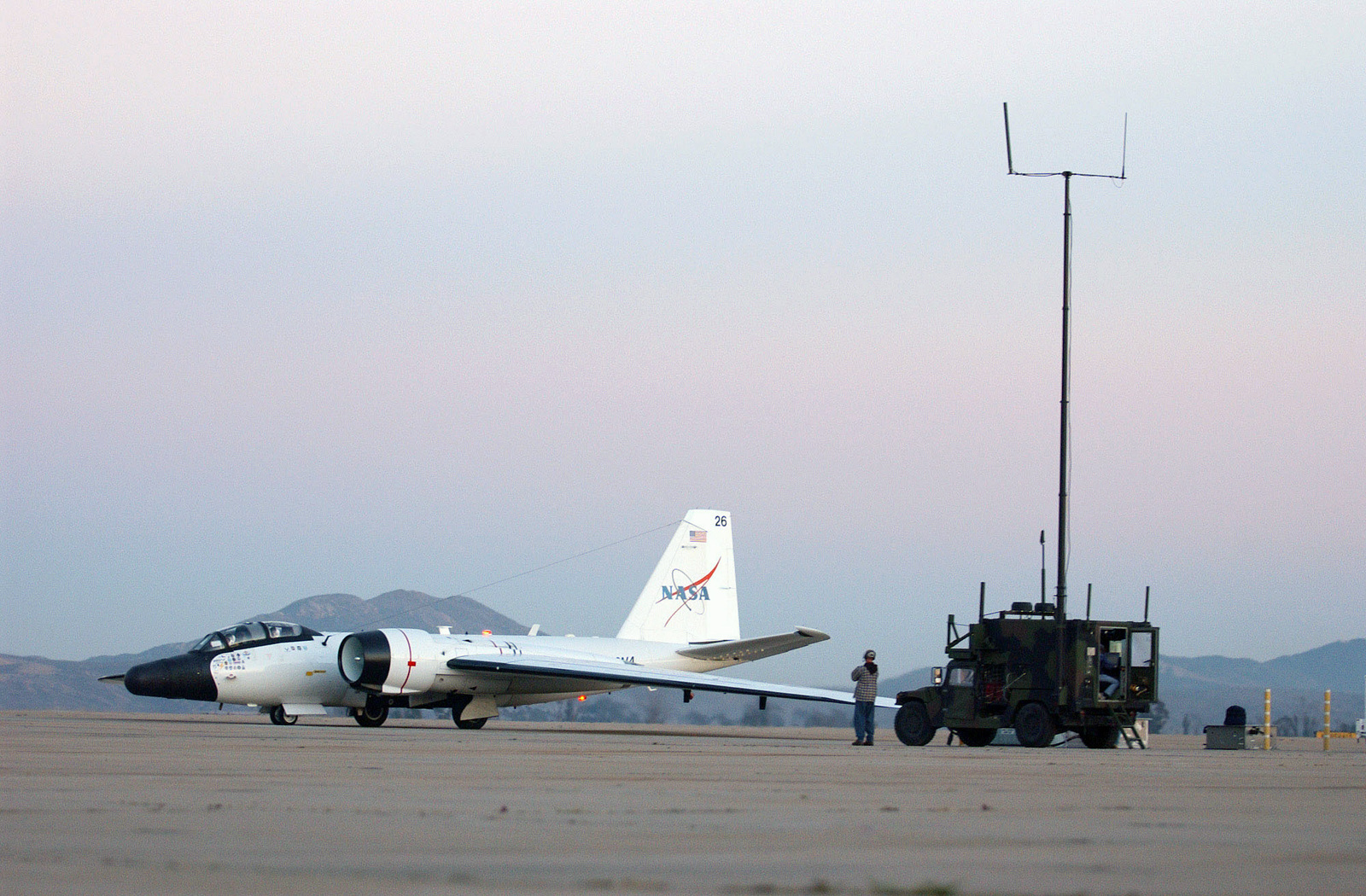 A National Air And Space Agency (NASA) WB-57 Camberra Aircraft Loaded ...