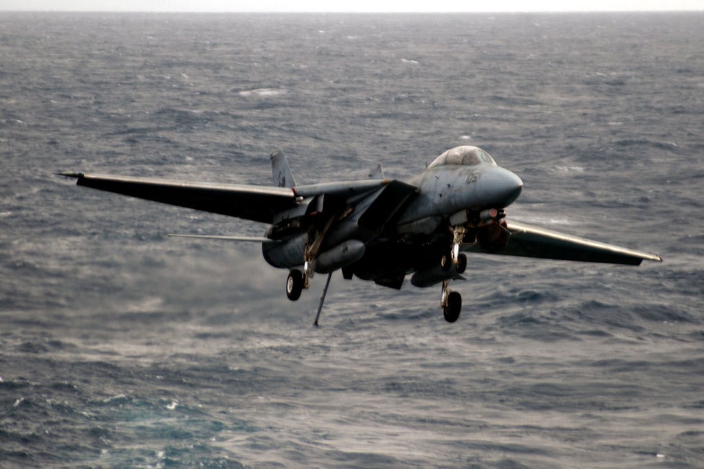 A US Navy (USN) F-14D Tomcat aircraft assigned to the 