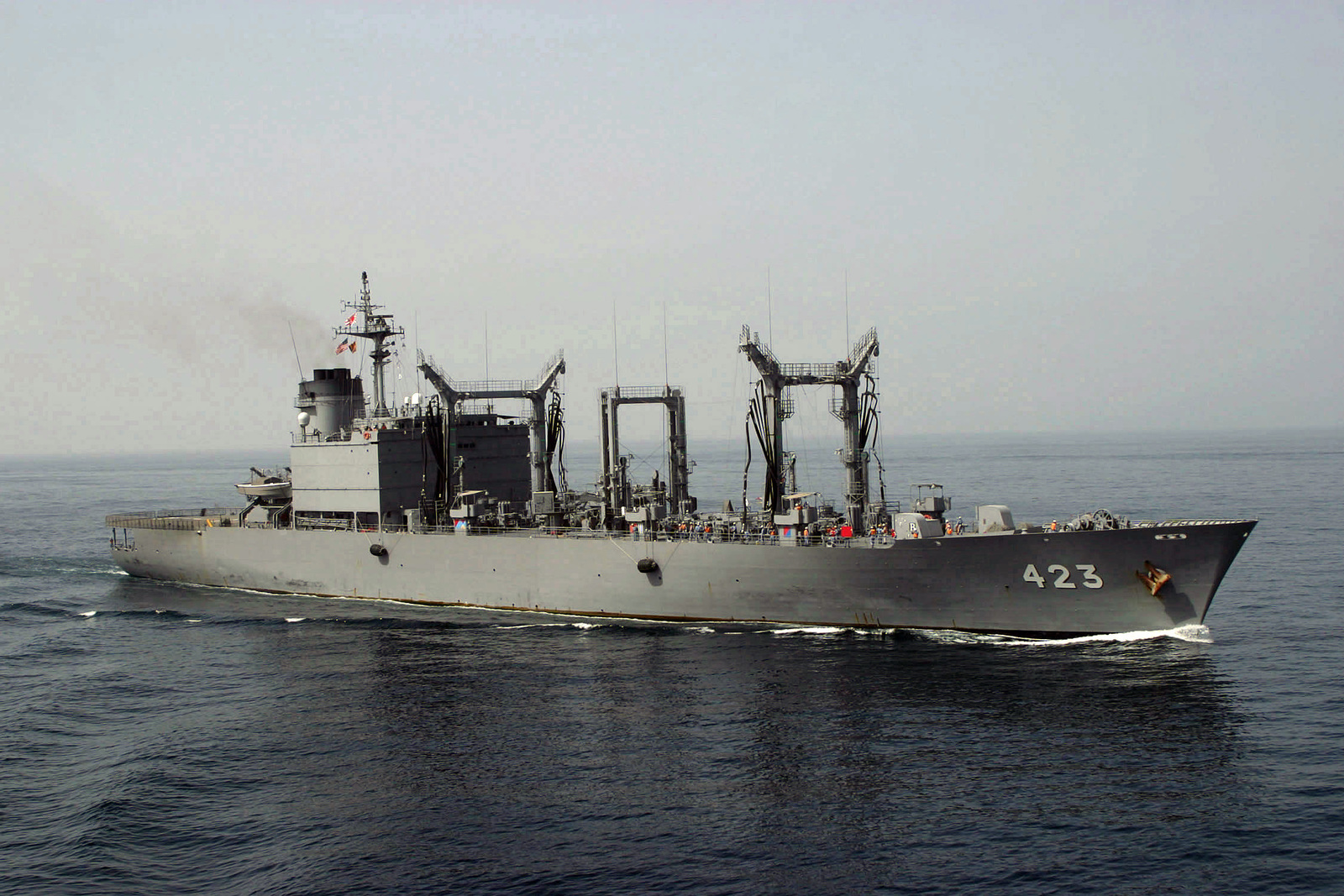The Japan Maritime Self Defense Force's (JMSDF) oiler JDS TOKIWA (AOE