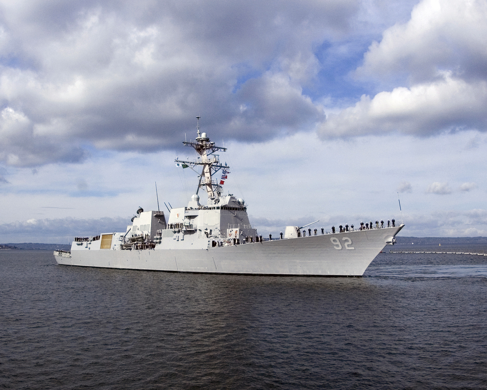 A Starboard Bow View Of The Us Navy Usn Arleigh Burke Class Flight Iia Guided Missile 2240