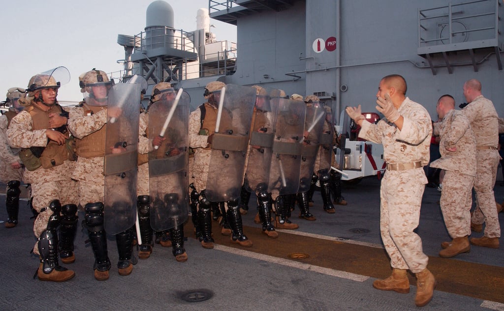 Onboard The Flight Deck Of The Us Navy Usn Tarawa Class Amphibious Assault Ship Uss Peleliu 4613