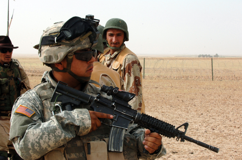 U.S. Army SGT. Aaron Suarez from A battery 3rd battalion, 320th Field ...