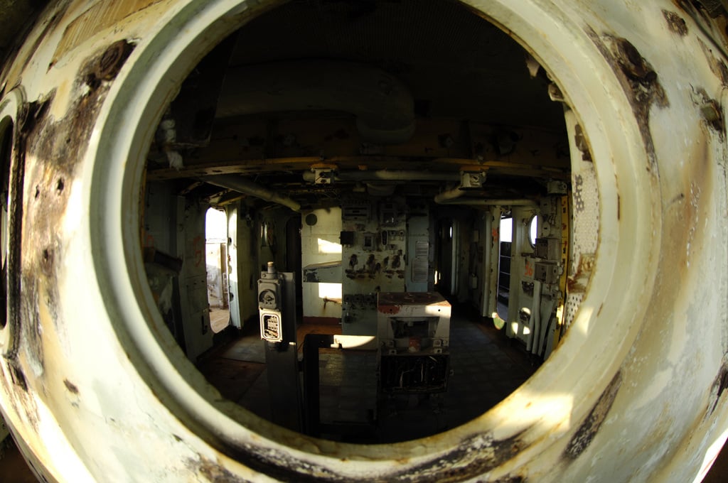 A View Inside The Decommissioned USN Intrepid Class Aircraft Carrier USS ORISKANY CV 34 At