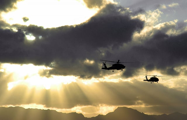 Two US Navy (USN) Sikorsky SH-60F Seahawk (LAMPS III) Anti-submarine ...