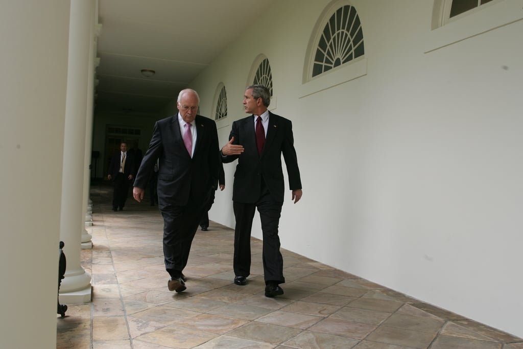 President Bush And Vice President Cheney Walk Through The White House Colonnade Picryl 6770