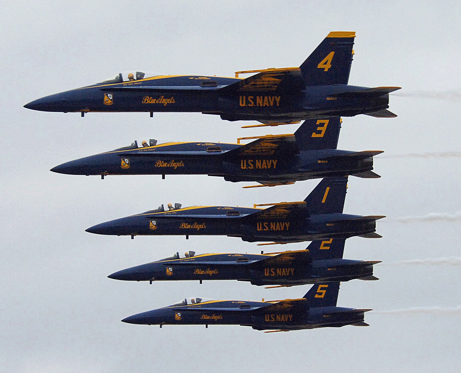 The U.S. Navy Flight Demonstration Team, The Blue Angels in their F/A ...