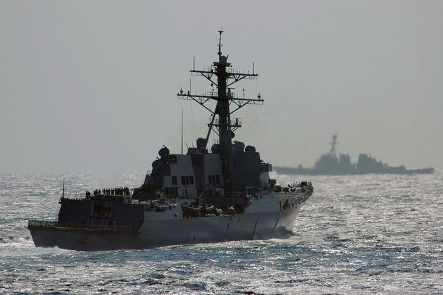 The U.S. Navy Arleigh Burke Class Guided Missile Destroyer USS MUSTIN ...