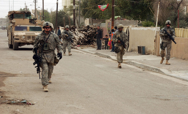 U.S. Army troops from Alpha Company, 1ST Squadron, 8th Cavalry Regiment ...