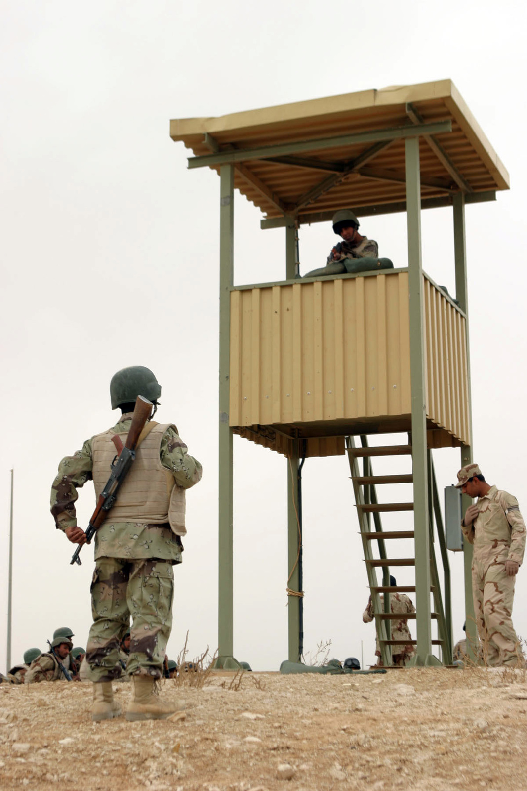 An Iraqi Army Soldier In School Of Infantry (soi) Is Halted By Anor 